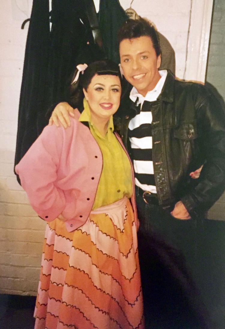 Jan (liz Ewing) and Doody ready to go onstage for the opening